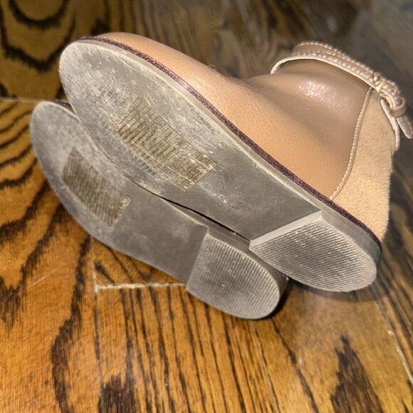 Janie and Jack Brown Leather Ankle Boots with Buckle Detail 7 - Picture 5 of 8